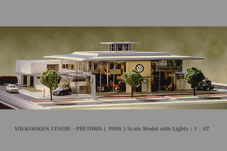 volkswagen centre pretoria ( 1996 ) scale model with lights 1 to 87